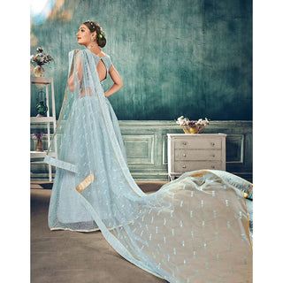 Soft Net Lehenga Choli with heavy thread and sequins work ClothsVilla