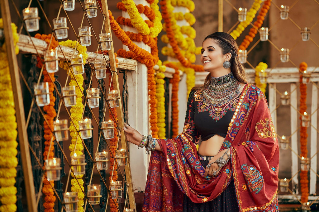 Navratri Special Black Color Digital Print Traditional Lehenga Choli Clothsvilla