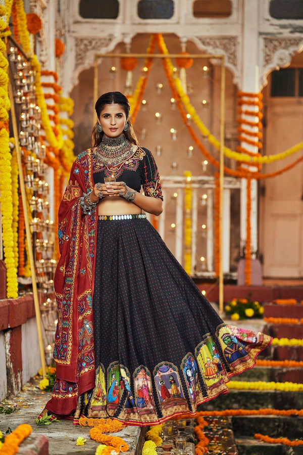 Navratri Special Black Color Digital Print Traditional Lehenga Choli Clothsvilla