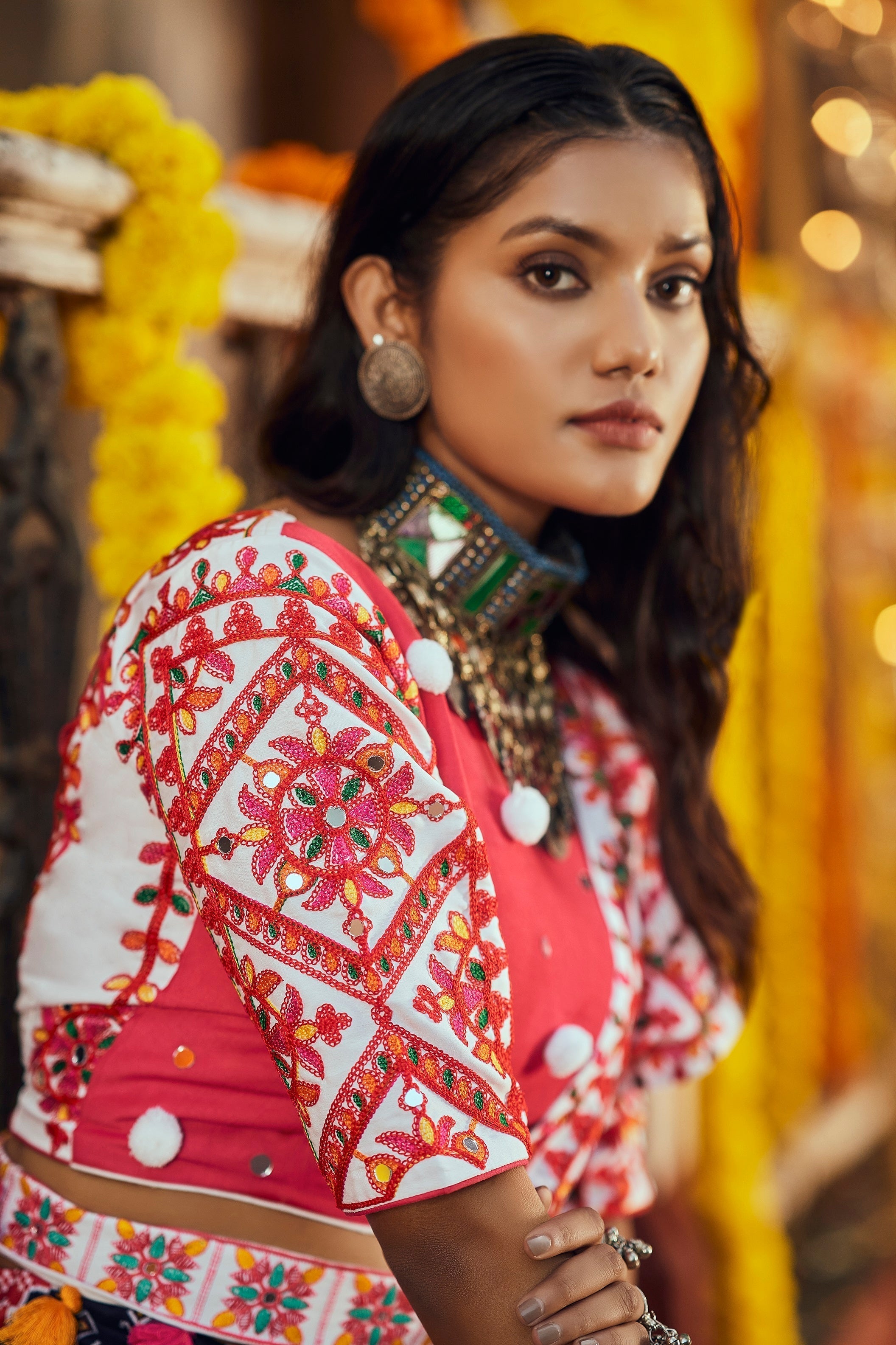 Navratri Special Black With Deep Pink Digital Print Traditional Lehenga With Koti Clothsvilla