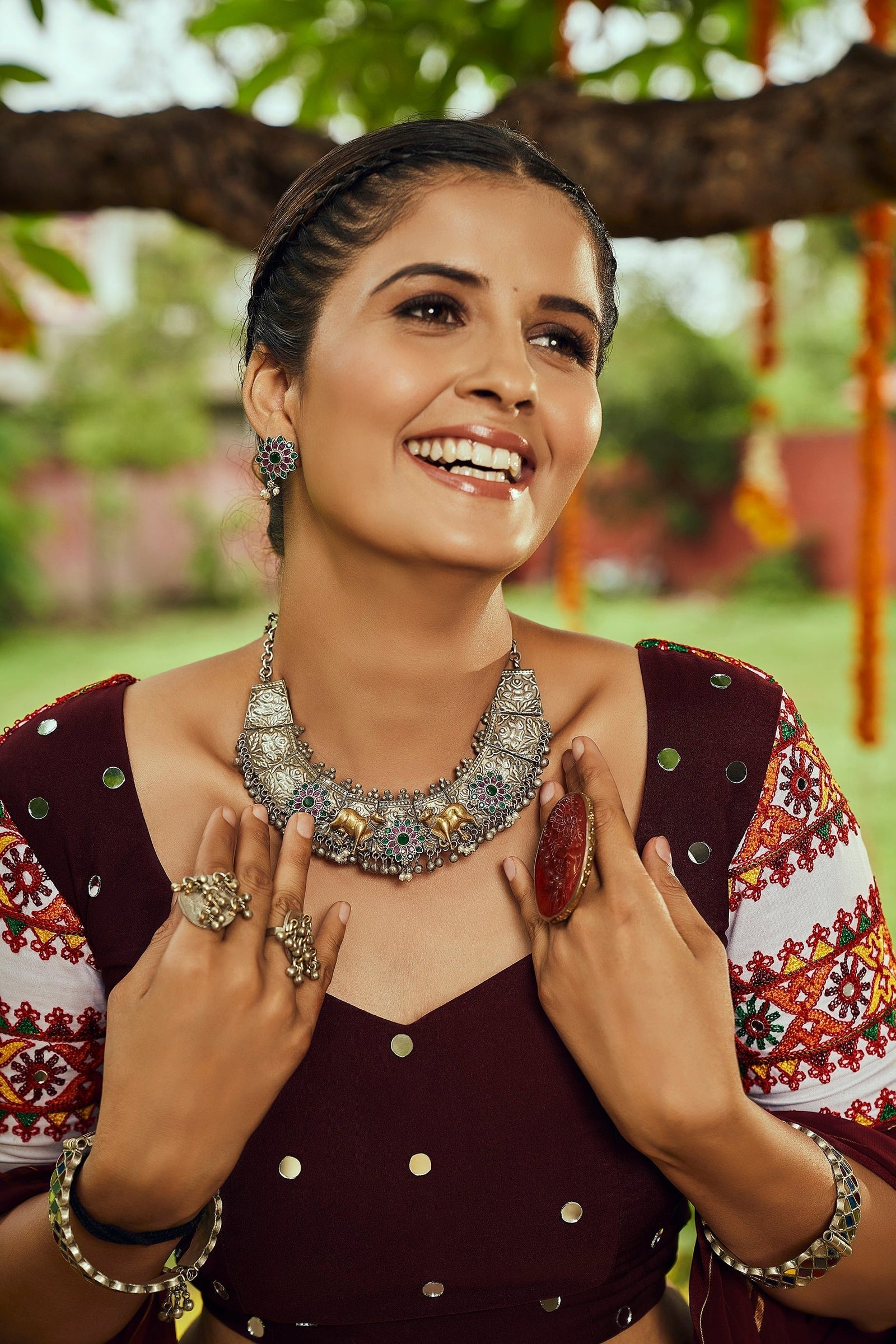 Navratri Special Maroon With MultiColor Digital Print Traditional Lehenga With Koti Clothsvilla