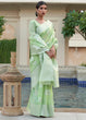 Load image into Gallery viewer, Melody Green Woven Linen Silk Saree Clothsvilla
