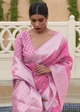 Load image into Gallery viewer, Ultra Pink Woven Linen Silk Saree Clothsvilla