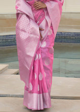 Load image into Gallery viewer, Ultra Pink Woven Linen Silk Saree Clothsvilla