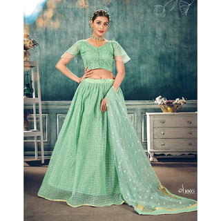 Soft Net Lehenga Choli with heavy thread and sequins work ClothsVilla