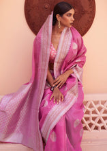 Load image into Gallery viewer, Fuscia Pink Woven Linen Silk Saree Clothsvilla