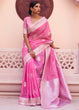 Load image into Gallery viewer, Fuscia Pink Woven Linen Silk Saree Clothsvilla