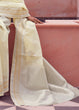 Load image into Gallery viewer, Light Yellow Woven Linen Silk Saree Clothsvilla