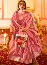 Load image into Gallery viewer, Rouge Pink Zari Woven Soft Tissue Silk Saree Clothsvilla