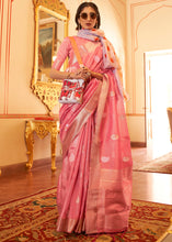 Load image into Gallery viewer, Rouge Pink Zari Woven Soft Tissue Silk Saree Clothsvilla