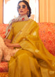 Load image into Gallery viewer, Mustard Yellow Zari Woven Soft Tissue Silk Saree Clothsvilla