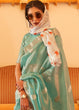 Load image into Gallery viewer, Jade Green Zari Woven Soft Tissue Silk Saree Clothsvilla