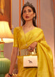 Load image into Gallery viewer, Aureolin Yellow  Designer Satin Silk Saree Clothsvilla