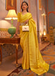 Load image into Gallery viewer, Aureolin Yellow  Designer Satin Silk Saree Clothsvilla