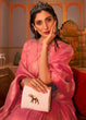 Load image into Gallery viewer, French Rose Pink Designer Satin Silk Saree Clothsvilla