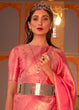 Load image into Gallery viewer, French Rose Pink Designer Satin Silk Saree Clothsvilla