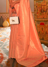 Load image into Gallery viewer, Coral Orange Designer Satin Silk Saree Clothsvilla