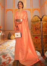 Load image into Gallery viewer, Coral Orange Designer Satin Silk Saree Clothsvilla