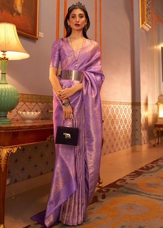 Jasmine Purple Designer Satin Silk Saree Clothsvilla