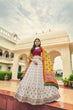 Load image into Gallery viewer, Luxuriant Sequence Embroidery Work White With Deep Pink Lehenga Choli Clothsvilla