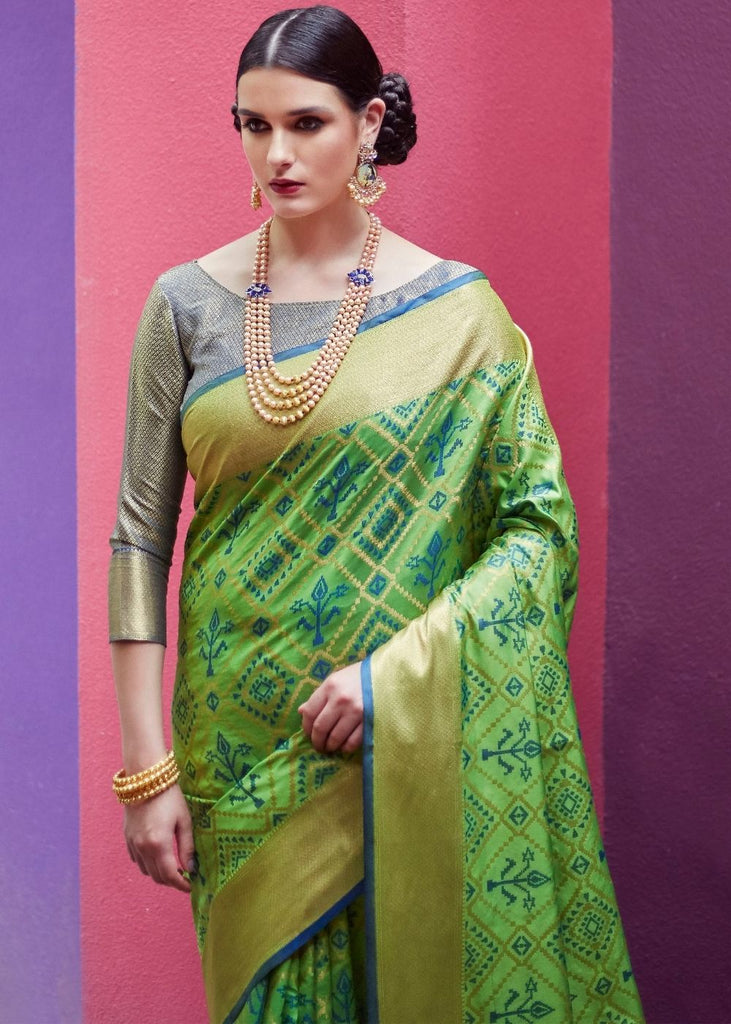 Emerald Green Woven Patola Silk Saree Clothsvilla