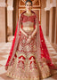 Crimson Red Velvet  Bridal Lehenga Choli with Embroidery & Hand work Clothsvilla