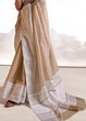 Load image into Gallery viewer, Umber Brown Soft Linen Silk Saree with Lucknowi work and Sequence Blouse Clothsvilla
