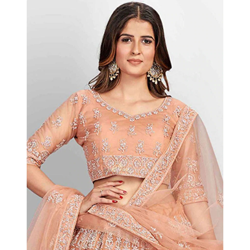Brandy Rose Lehenga Choli in Soft Net Thraed Sequence and Zari Work ClothsVilla