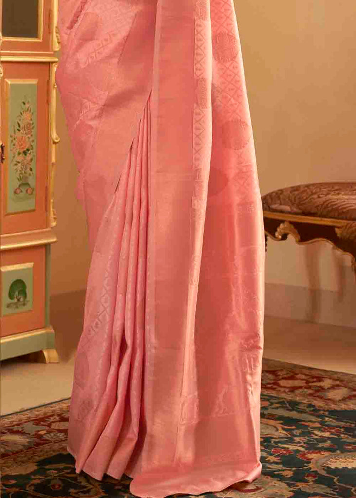 Mauvelous Pink Handloom Weave Banarasi Silk Saree Clothsvilla