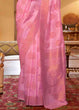 Load image into Gallery viewer, Rose Pink Handloom Weave Banarasi Silk Saree Clothsvilla