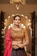 Load image into Gallery viewer, Purple With Mustard Color Embroidered Semi Stitched Bridal Lehenga Choli Clothsvilla