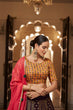 Load image into Gallery viewer, Purple With Mustard Color Embroidered Semi Stitched Bridal Lehenga Choli Clothsvilla