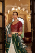 Load image into Gallery viewer, White With Maroon Embroidered Semi Stitched Bridal Lehenga Choli Clothsvilla