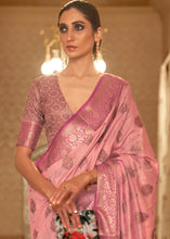 Load image into Gallery viewer, Mauvelous Pink Zari Butta Woven Tussar Silk Saree Clothsvilla