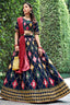 Marvelous Navy Blue Sequins Embroidered Silk Lehenga Choli ClothsVilla