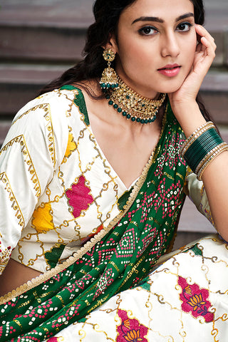 Incredible White Sequins Embroidered Silk Lehenga Choli ClothsVilla