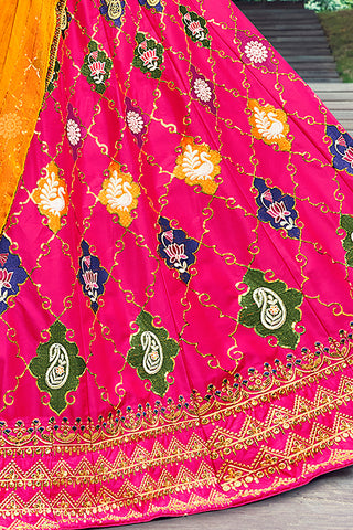 Stunning Dark Pink Sequins Embroidered Silk Lehenga Choli ClothsVilla