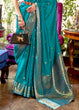 Load image into Gallery viewer, Curious Blue Kanjivaram Silk Saree Woven with Silver &amp; Golden Zari Clothsvilla