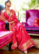Load image into Gallery viewer, Hot Pink Kanjivaram Silk Saree Woven with Silver &amp; Golden Zari Clothsvilla