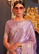 Load image into Gallery viewer, Lilac Purple Designer Satin Silk Saree Clothsvilla