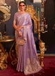 Load image into Gallery viewer, Lilac Purple Designer Satin Silk Saree Clothsvilla