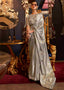 Rhino Grey Designer Satin Silk Saree Clothsvilla