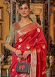 Load image into Gallery viewer, Rufous Red Zari Woven Tussar Silk Saree Clothsvilla