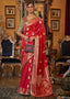 Rufous Red Zari Woven Tussar Silk Saree Clothsvilla