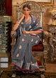 Load image into Gallery viewer, Pewter Grey Zari Woven Tussar Silk Saree Clothsvilla