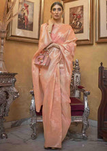 Load image into Gallery viewer, Coral Pink Woven Banarasi Silk Saree with Sequins work Clothsvilla