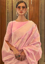 Load image into Gallery viewer, Vivid Pink Woven Banarasi Silk Saree with Sequins work Clothsvilla