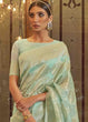 Load image into Gallery viewer, Mint Green Woven Banarasi Silk Saree with Sequins work Clothsvilla