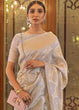 Load image into Gallery viewer, Beige Brown Woven Banarasi Silk Saree with Sequins work Clothsvilla