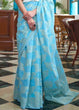 Load image into Gallery viewer, Olympic Blue Chikankari Weaving Silk Saree Clothsvilla